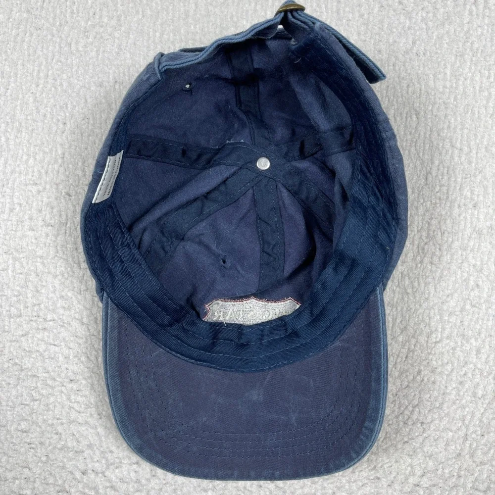 Big Star Blue Jeans Cap Mens OS Navy Faded Embroidered Logo Dad‎ Hat Vintage